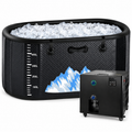 Cold Plunge Tub, 248 Gallon, 1 Horsepower, Heavy-Duty Ice Bath Tub for Athletes with Hot & Cold, Portable Inflatable Plunge Chiller with Water Treatment Kit, Immersion Therapy, Wifi (Black, 1 Set)