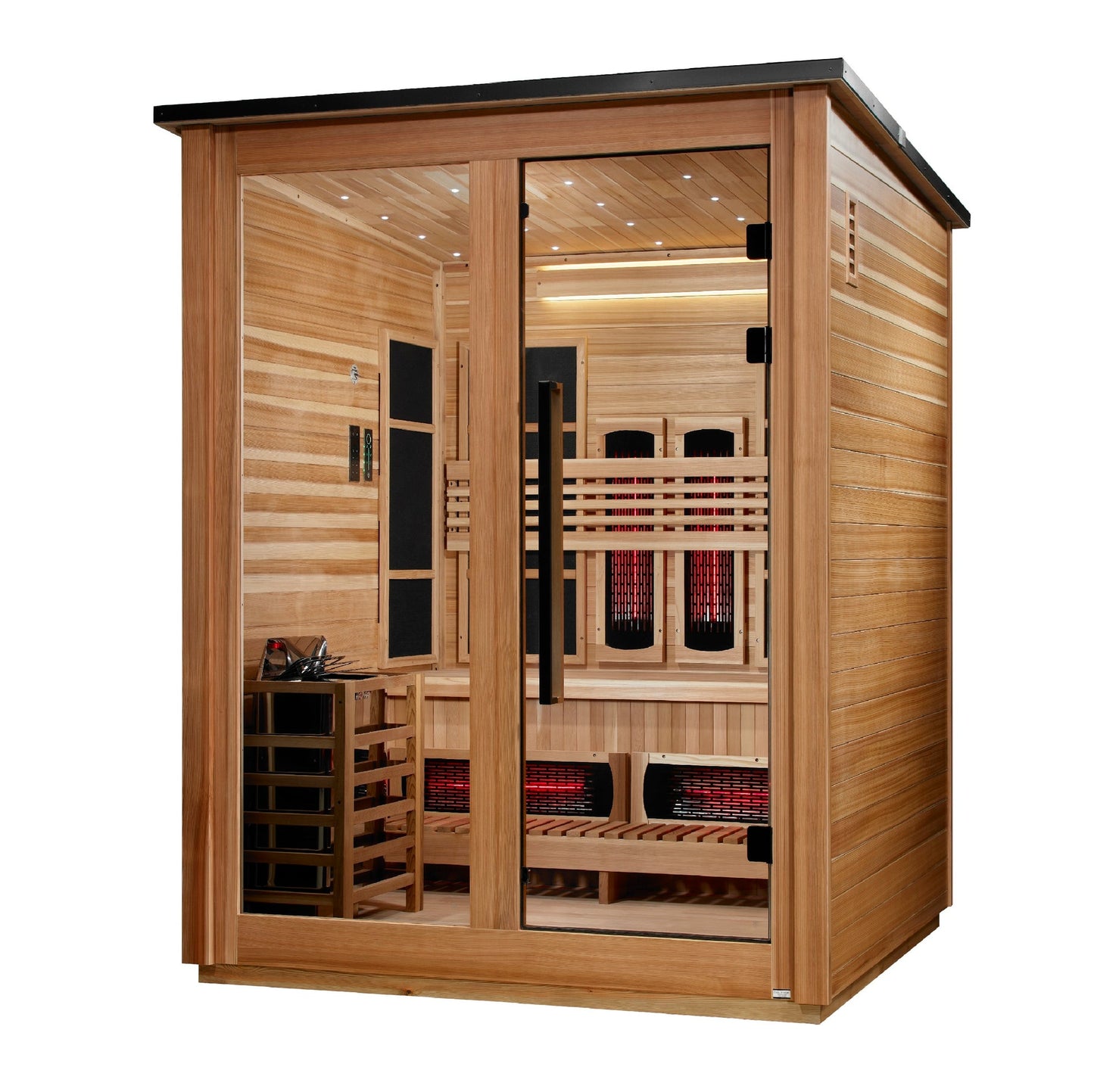 3 Person Pacific Cedar Barn Hybrid Full Spectrum IR Outdoor Sauna