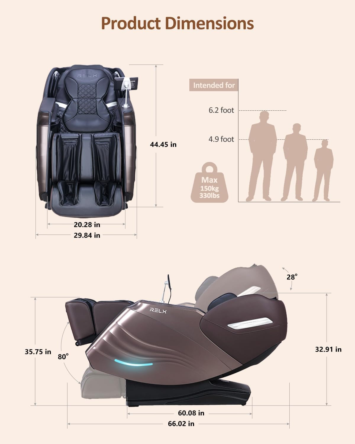 Massage Chair Full Body, 15 Modes Zero Gravity Sl-Track Shiatsu Massage Chair Built-In Heat System, Airbag Massage with Body Scan, Deep Yoga Stretch, Calfrest Extension and AI Control(Brown)