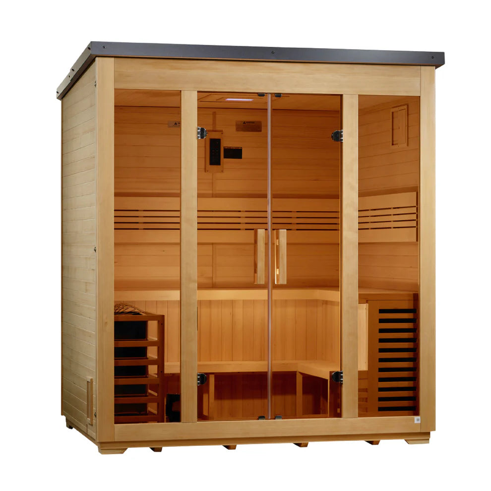 5 Person Traditional Flat Roof Outdoor Sauna