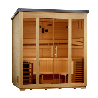 5 Person Traditional Flat Roof Outdoor Sauna