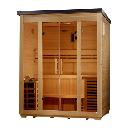 5 Person Traditional Flat Roof Outdoor Sauna