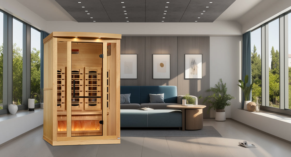 2-Person Far Infrared Hemlock Wood Indoor Sauna, Golden Designs (GDI-8020-03)