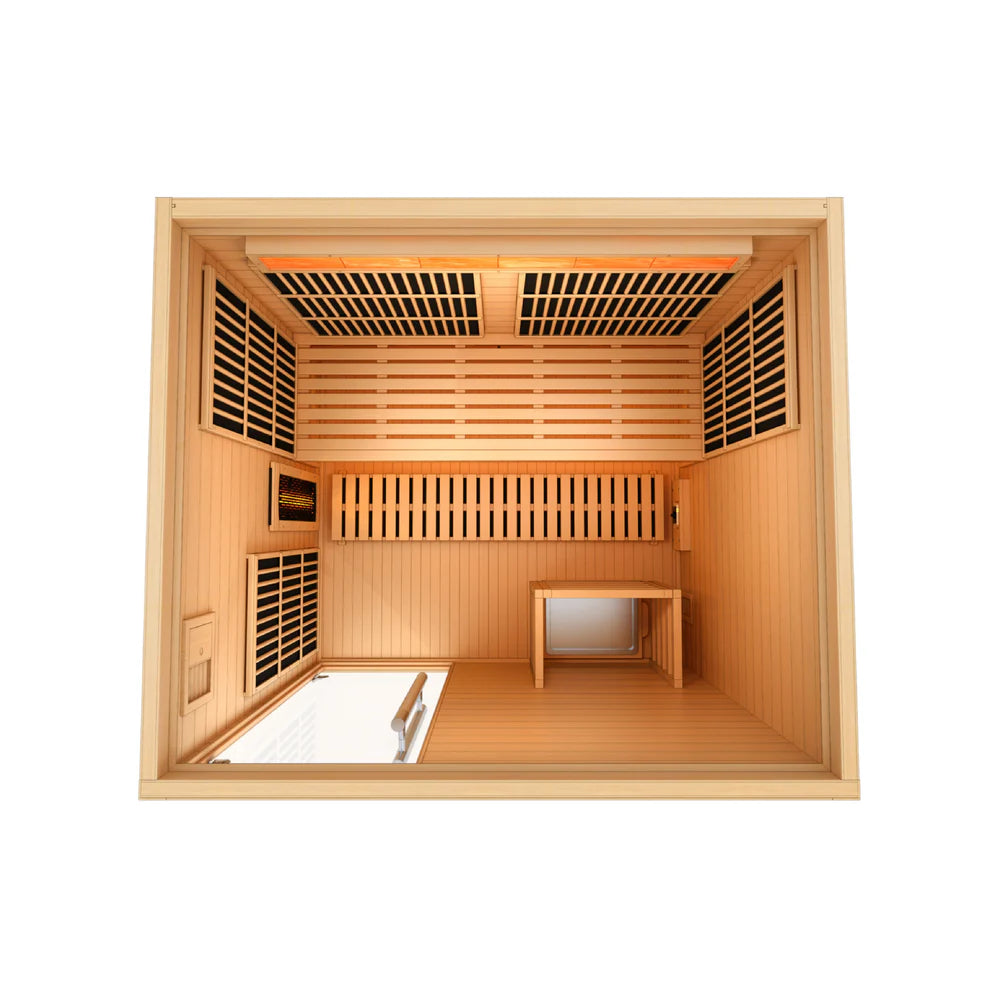 3 Person Hybrid Sauna Full Spectrum and Harvia Traditional Stove Indoor Sauna