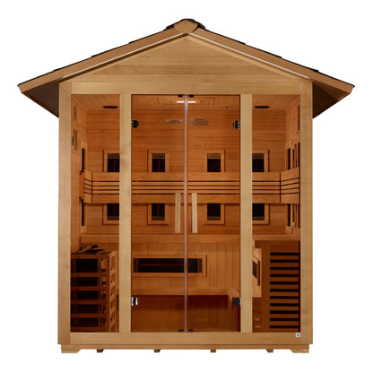 5 Person Hybrid Full Spectrum IR or Traditional Stove Outdoor Sauna