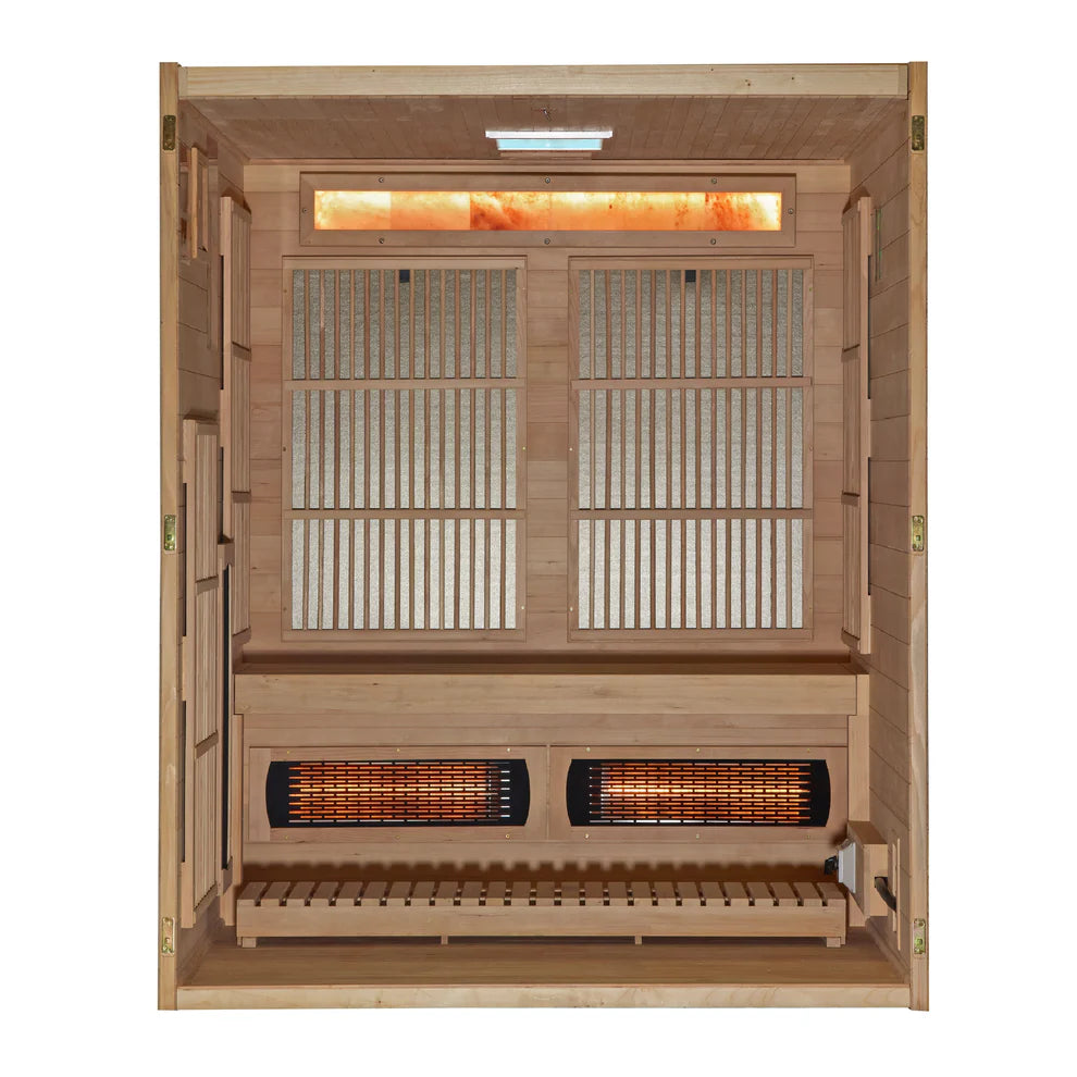3 Person Hybrid Sauna Full Spectrum and Harvia Traditional Stove Indoor Sauna