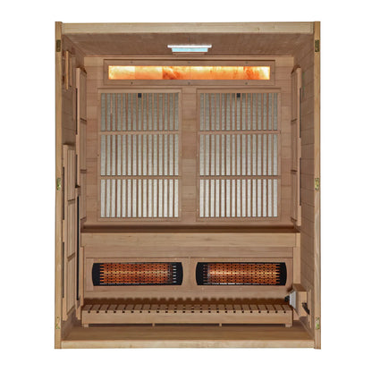 3 Person Hybrid Sauna Full Spectrum and Harvia Traditional Stove Indoor Sauna