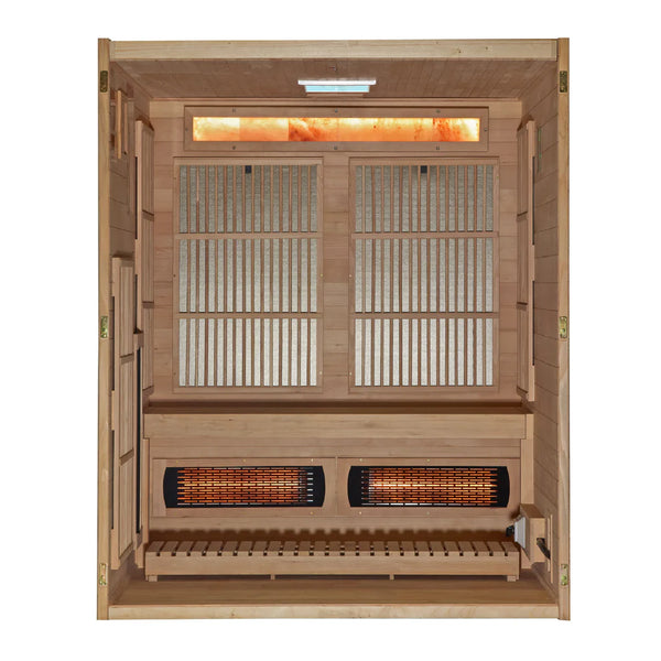 3 Person Hybrid Sauna Full Spectrum and Harvia Traditional Stove Indoor Sauna (GDI-8330-01)