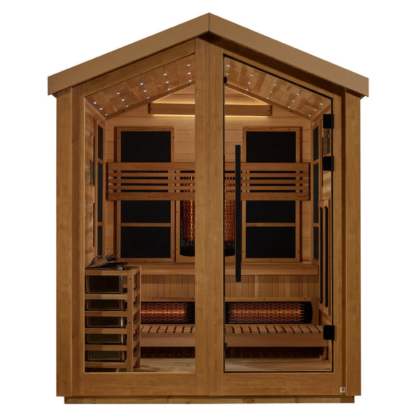 3 Person Barn Hybrid Full Spectrum IR Outdoor Sauna, Golden Designs (GDI-8523-01)
