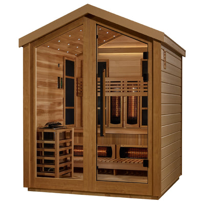 3 Person Barn Hybrid Full Spectrum IR Outdoor Sauna, Golden Designs (GDI-8523-01)