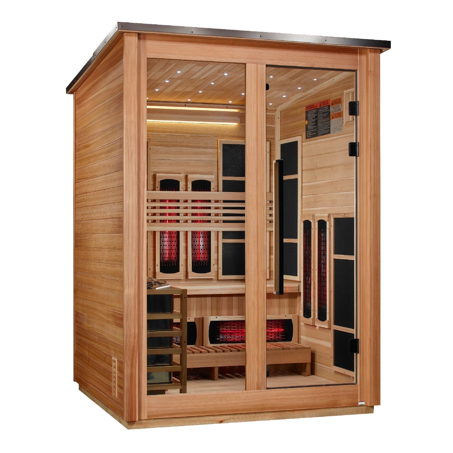 3 Person Pacific Cedar Barn Hybrid Full Spectrum IR Outdoor Sauna