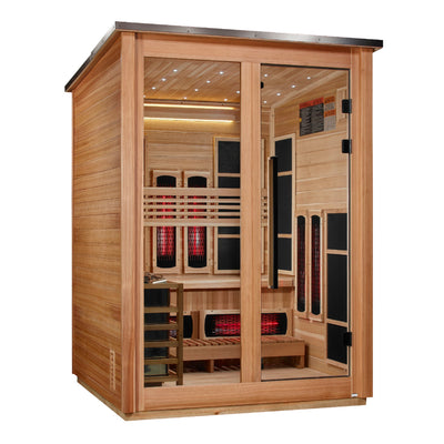 3 Person Pacific Cedar Barn Hybrid Full Spectrum IR Outdoor Sauna