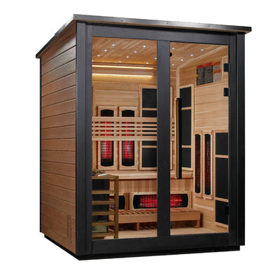 3 Person, Barn Hybrid Full Spectrum IR Outdoor Sauna