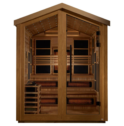 Golden Designs 6 Person Barn Hybrid Full Spectrum IR or Traditional Outdoor Sauna