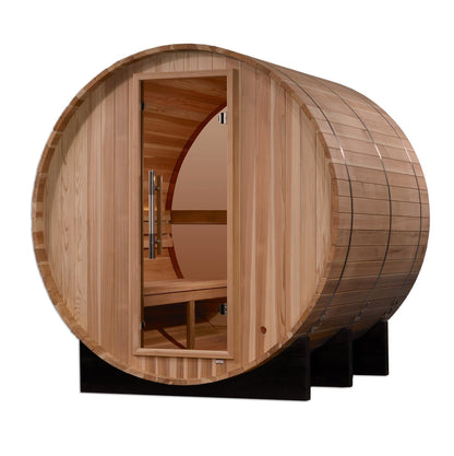 4 Person Barrel with Bronze Privacy View Traditional Sauna