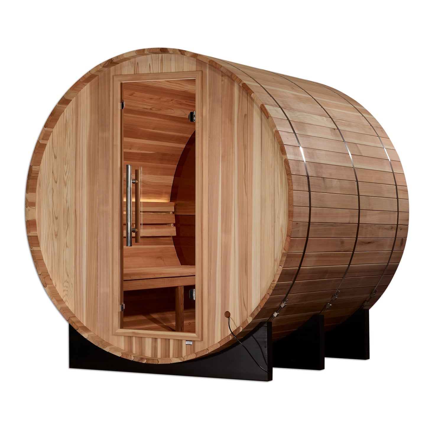4 Person Barrel with Bronze Privacy View Traditional Sauna