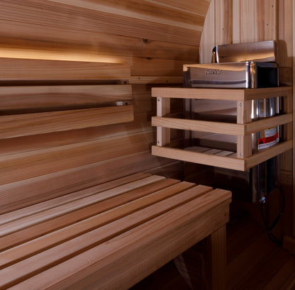 4 Person Barrel with Bronze Privacy View Traditional Sauna