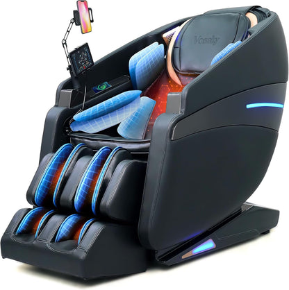 4D Massage Chair Full Body Recliner with Heat – Zero Gravity EX-SL Track Shiatsu Massage Chair for Home Office with AI Voice, 7" Touch Screen, Wireless Charging,Neck & Shoulder Relief Mom/Dad/Wife
