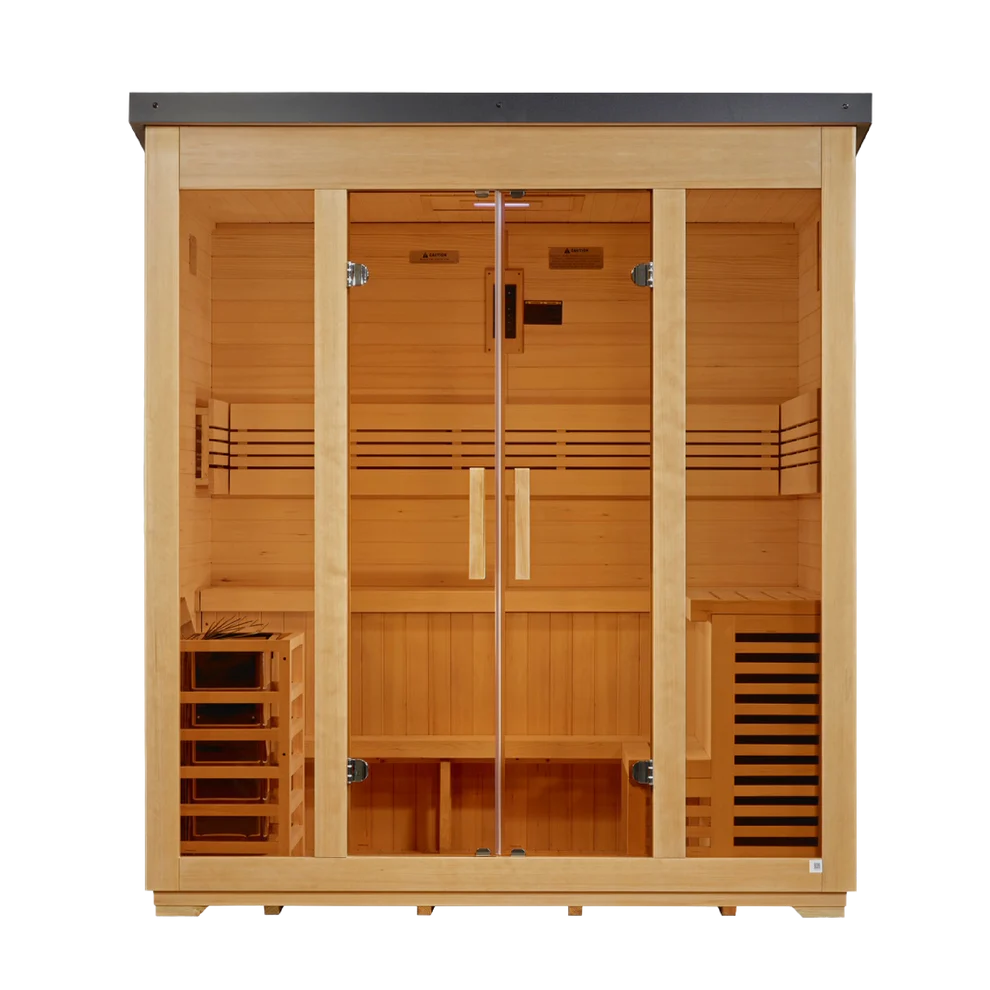 5 Person Traditional Flat Roof Outdoor Sauna