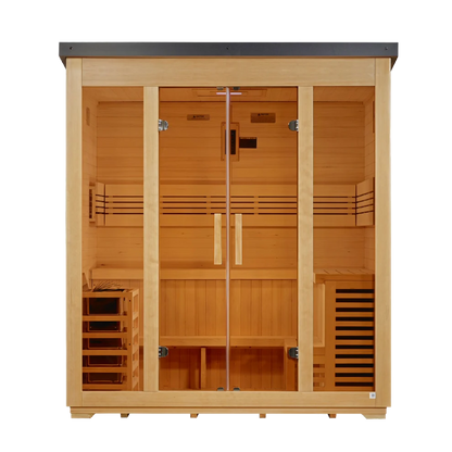 5 Person Traditional Flat Roof Outdoor Sauna
